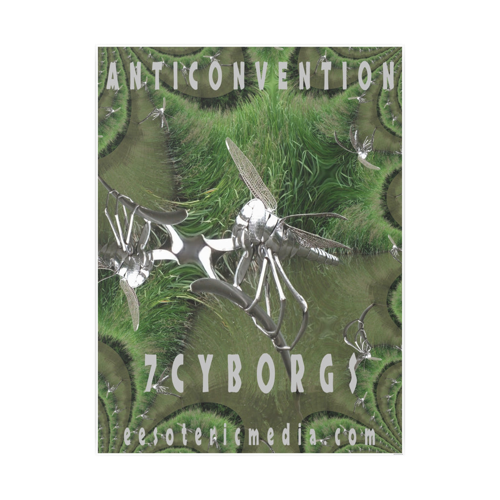 'Anticonvention' (7Cyborgs) Cyber Dragonfly Sci‑Fi Vertical Satin Art Poster 36"x48" (90cm x 120cm)