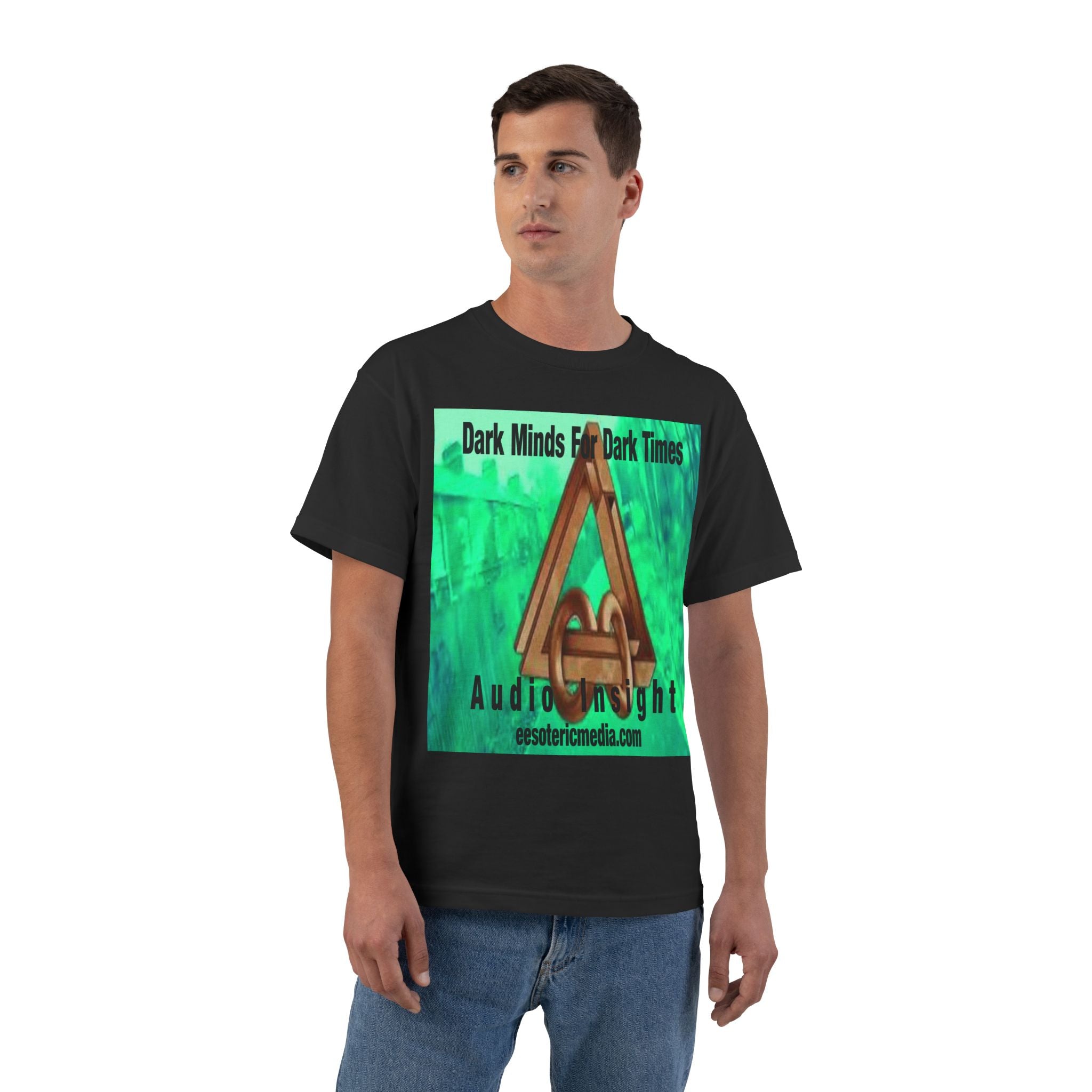 'Dark Minds For Dark Times' (Audio Insight) Sc-fi Symbol Graphic Beefy T-Shirt
