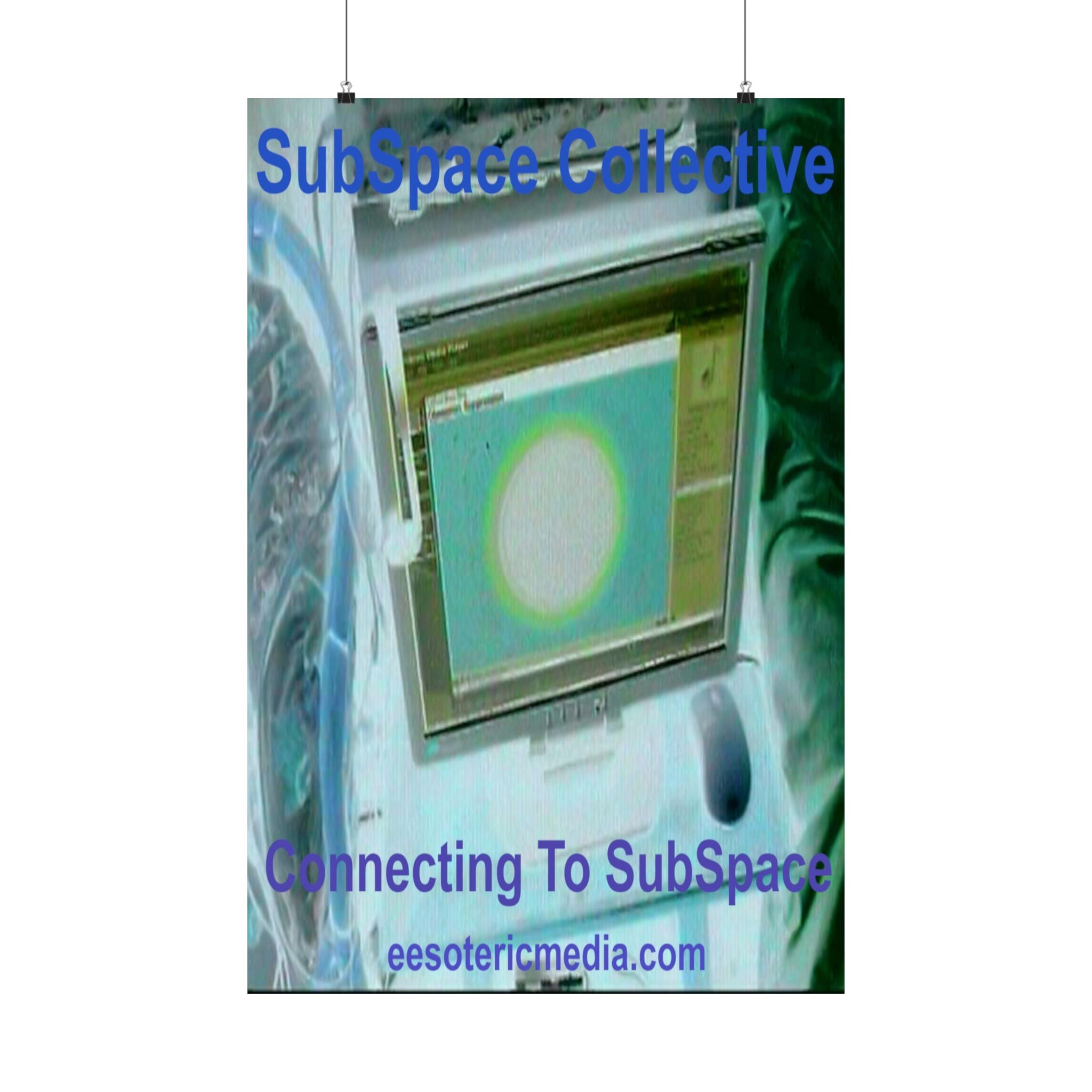 'Connecting to SubSpace' (SubSpace Collective) Retro Cyber Vertical Satin Art Poster 24"x36" (60cm x 90cm)
