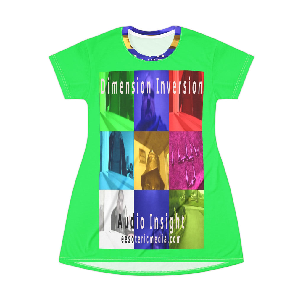 'Dimension Inversion' (Audio Insight) Colorful Surreal Collage Graphic T-Dress
