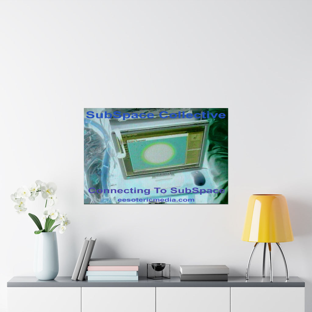 'Connecting To SubSpace' (SubSpace Collective) Retro Tech Horizontal Satin Art Poster 36"x24" (90cm x 60cm)