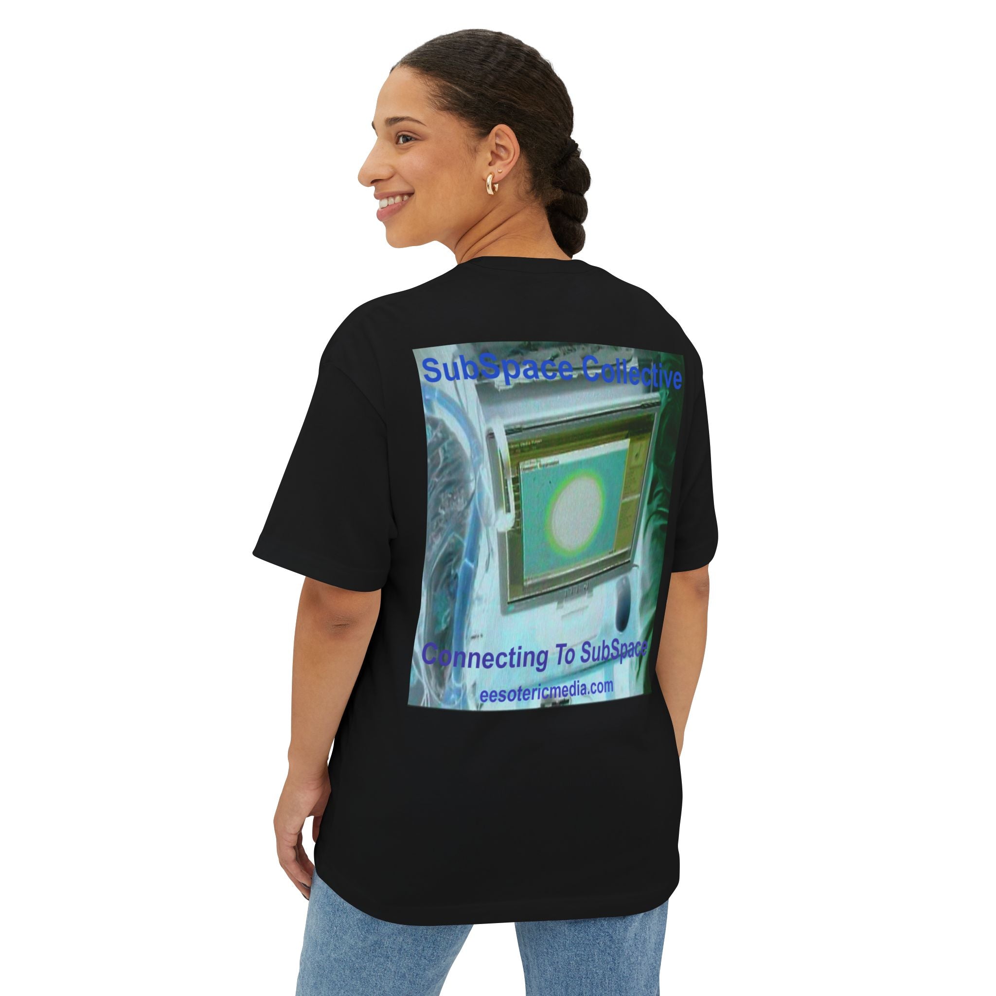 'Connecting To SubSpace' (SubSpace Collective) Oversize Retro Sci Fi Boxy Tee