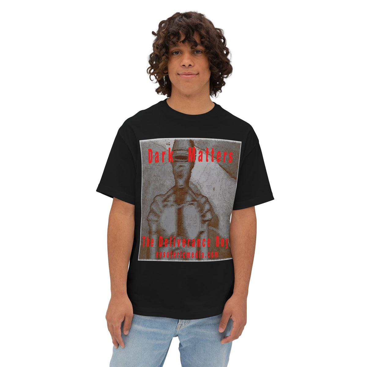 'Dark Matters' (The Deliverance Boys) Retro Sci-Fi Robot Graphic Oversize Boxy T-Shirt