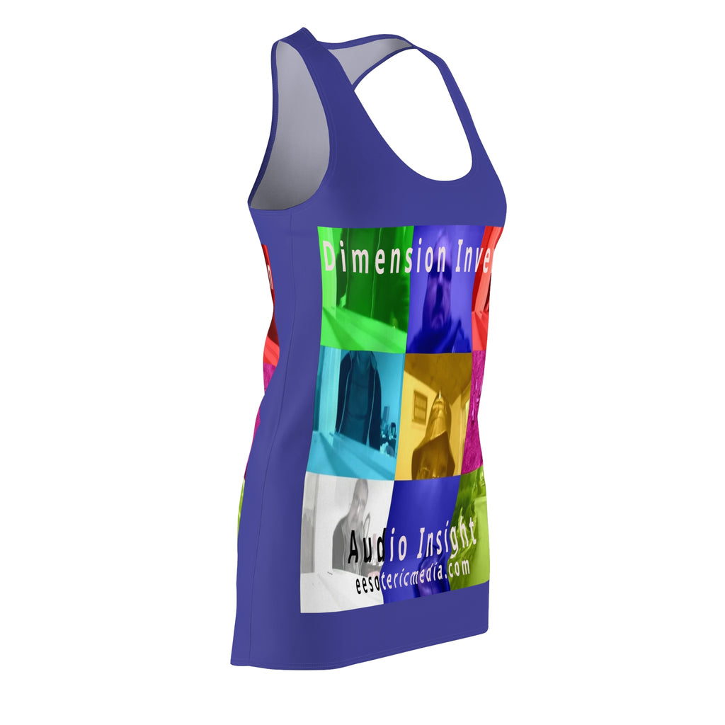 'Dimension Inversion' (Audio Insight) Vestido Deportivo Gráfico de Collage Surrealista Colorido