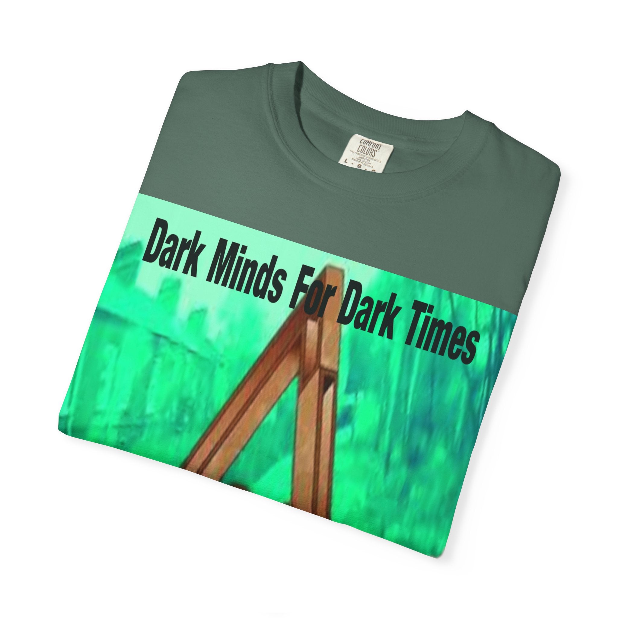 'Dark Minds For Dark Times' (Audio Insight) Futuristic Graphic Unisex Garment-Dyed T-Shirt