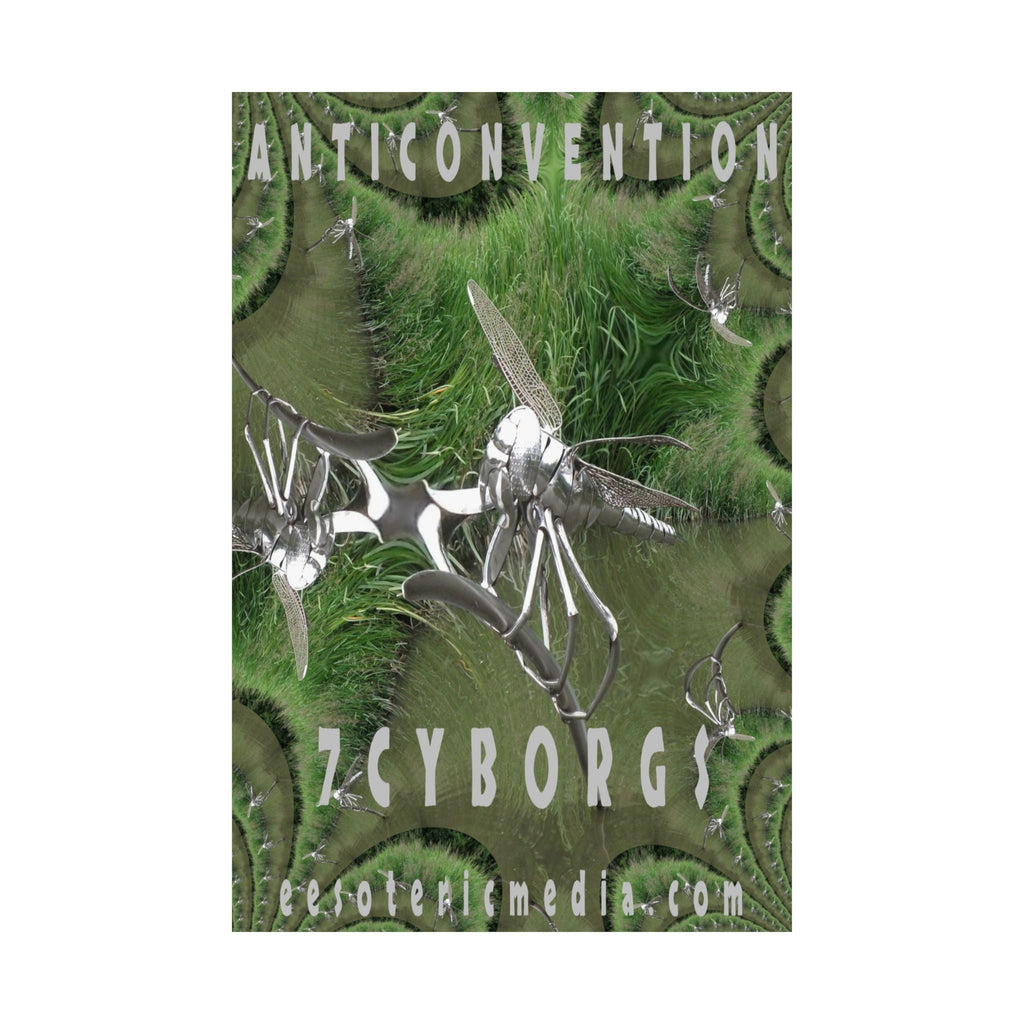 'Anticonvention' (7Cyborgs) Cyber Dragonfly Sci‑Fi Vertical Satin Art Poster 24"x36" (60cm x 90cm)