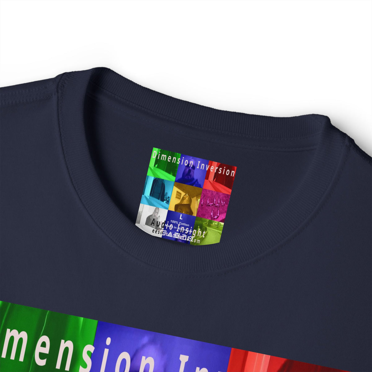 'Dimension Inversion' (Audio Insight) Colorful Surreal Collage Graphic Oversize Boxy T-Shirt