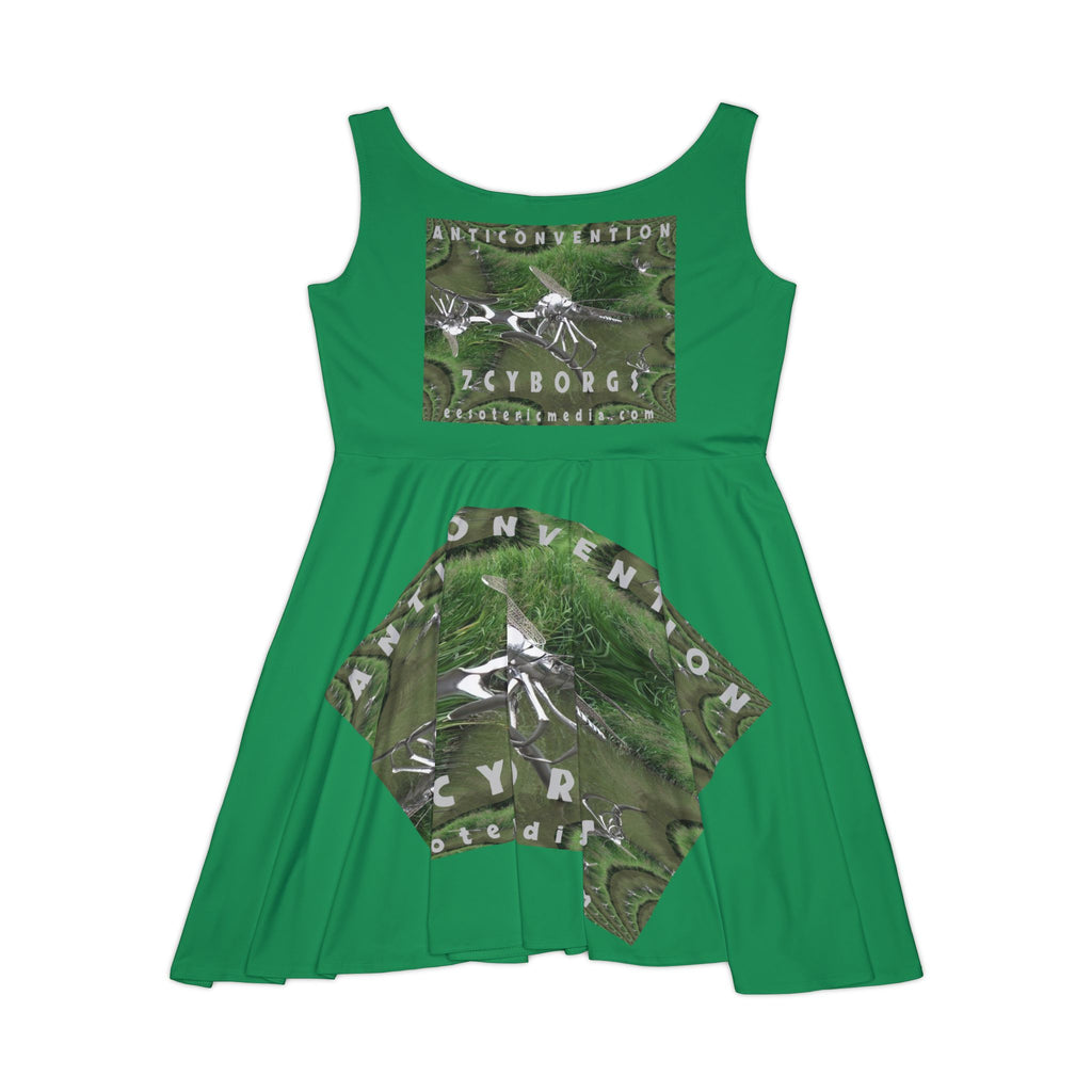 'Anticonvention' (7Cyborgs) Futuristic Dragonfly Sci fi Graphic Skater Dress