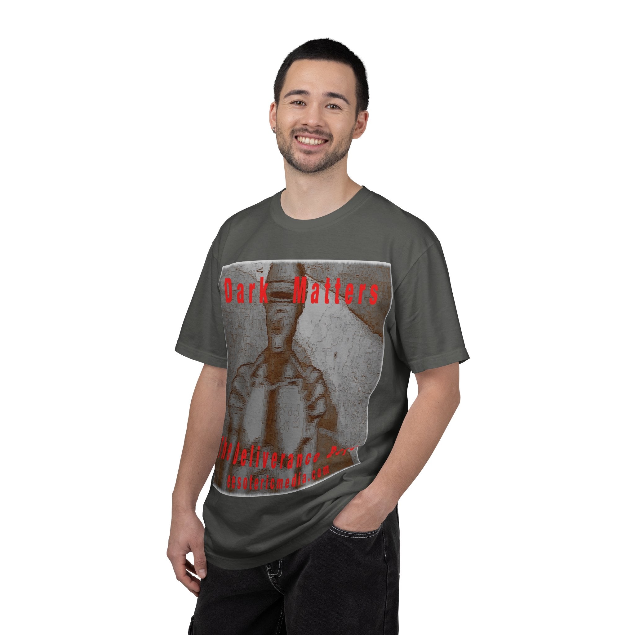 'Dark Matters' (Audio Insight) Retro Sc-Fi Robotic Graphic Unisex Garment-Dyed T-Shirt