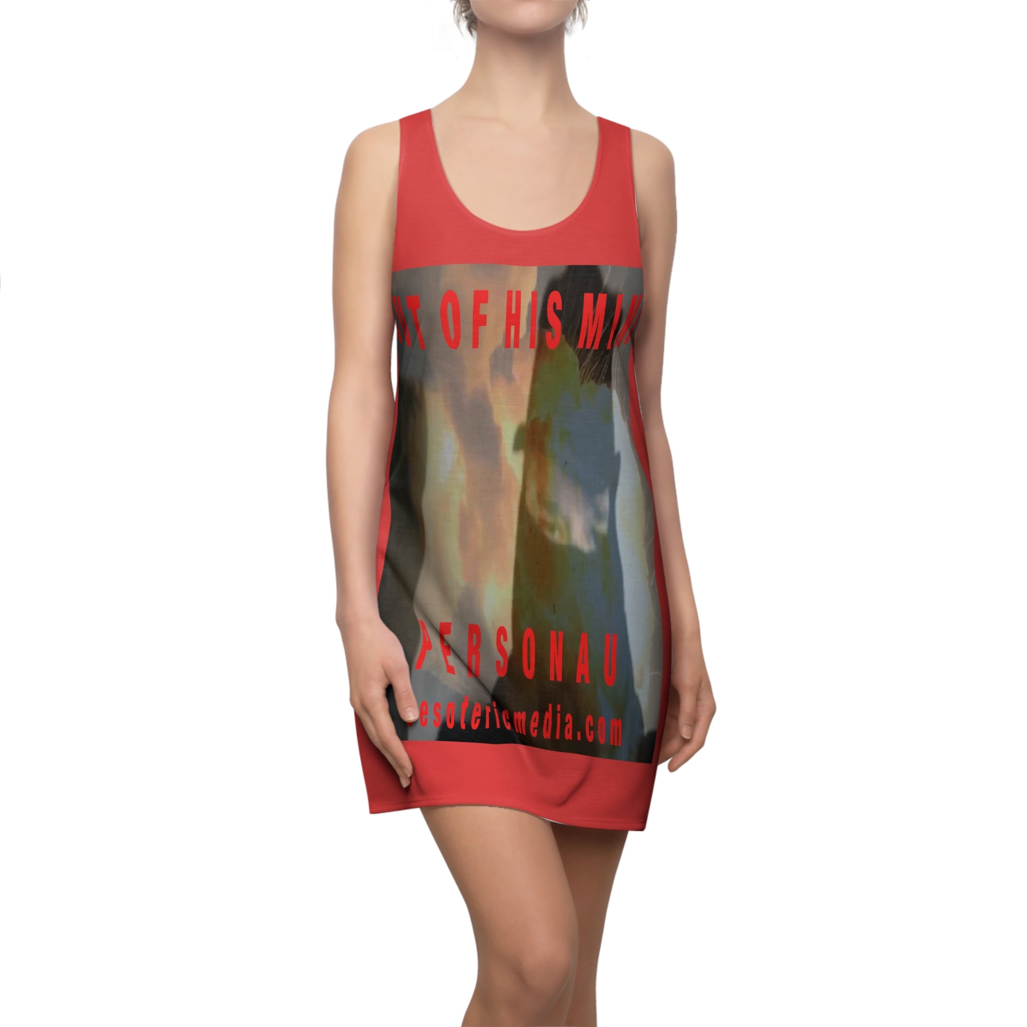 'Out Of His Mind' (PersonaU) Bold Red Graphic Racerback Dress