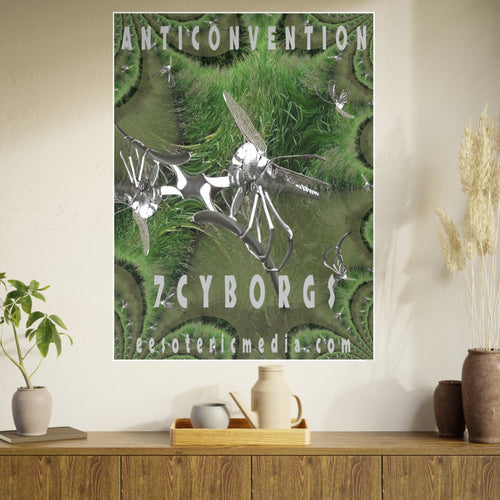 'Anticonvention' (7Cyborgs) Cyber Dragonfly Sci‑Fi Vertical Satin Art Poster 36"x48" (90cm x 120cm)