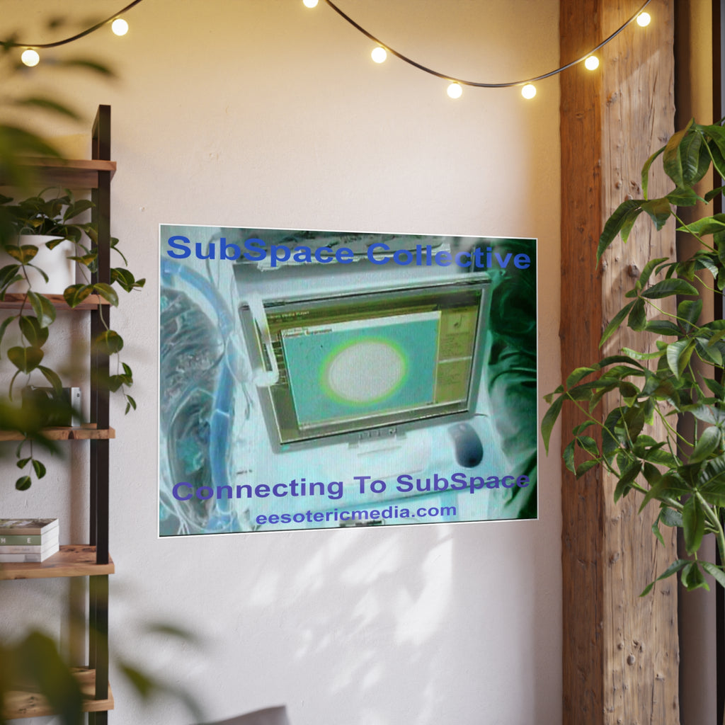 'Connecting To SubSpace' (SubSpace Collective) Retro Tech Horizontal Satin Art Poster 48"x36" (120cm x 90cm)