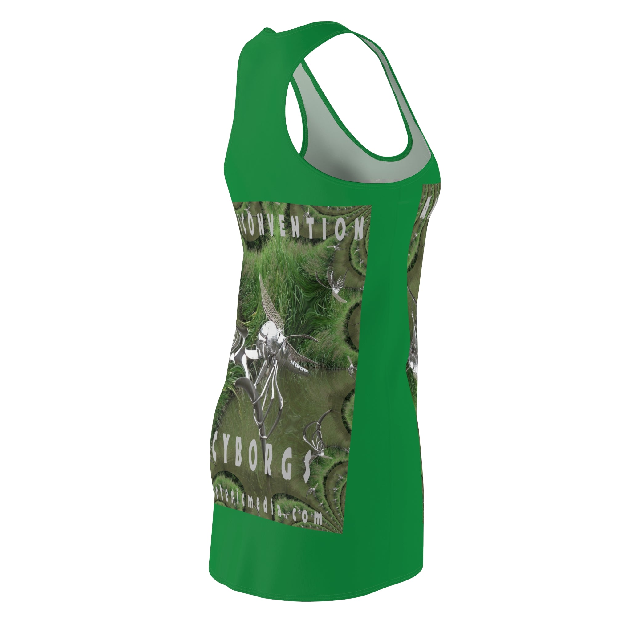 'Anticonvention' (7Cyborgs) Futuristic Dragonfly Graphic Racerback Dress