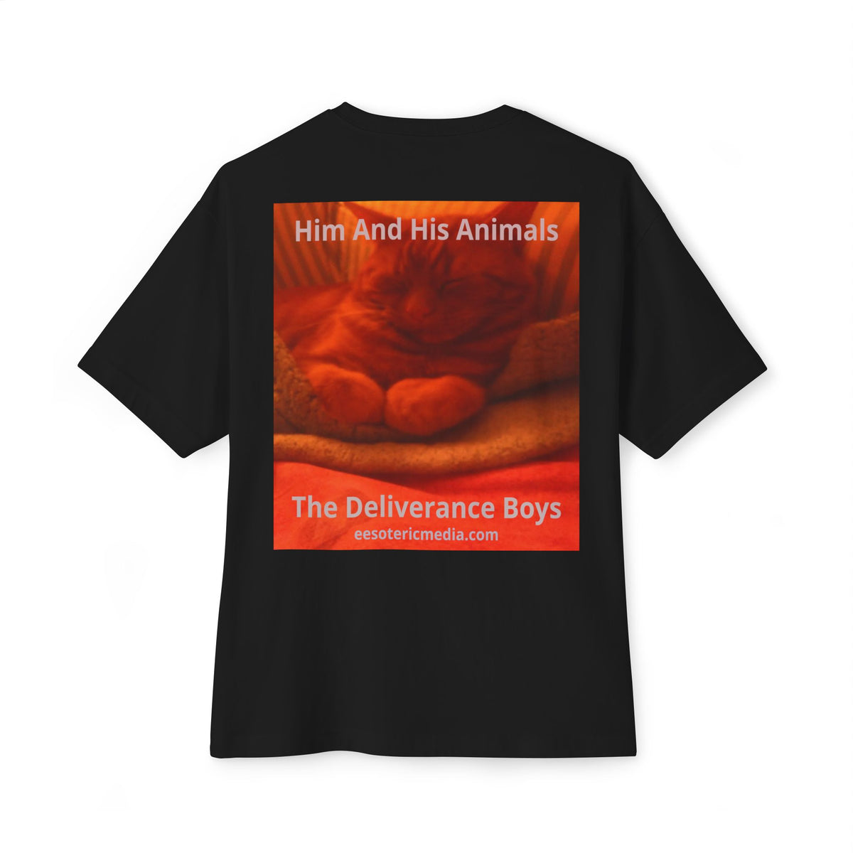 T-shirt oversize à motif chat surréaliste « Him And His Animals » (The Deliverance Boys)