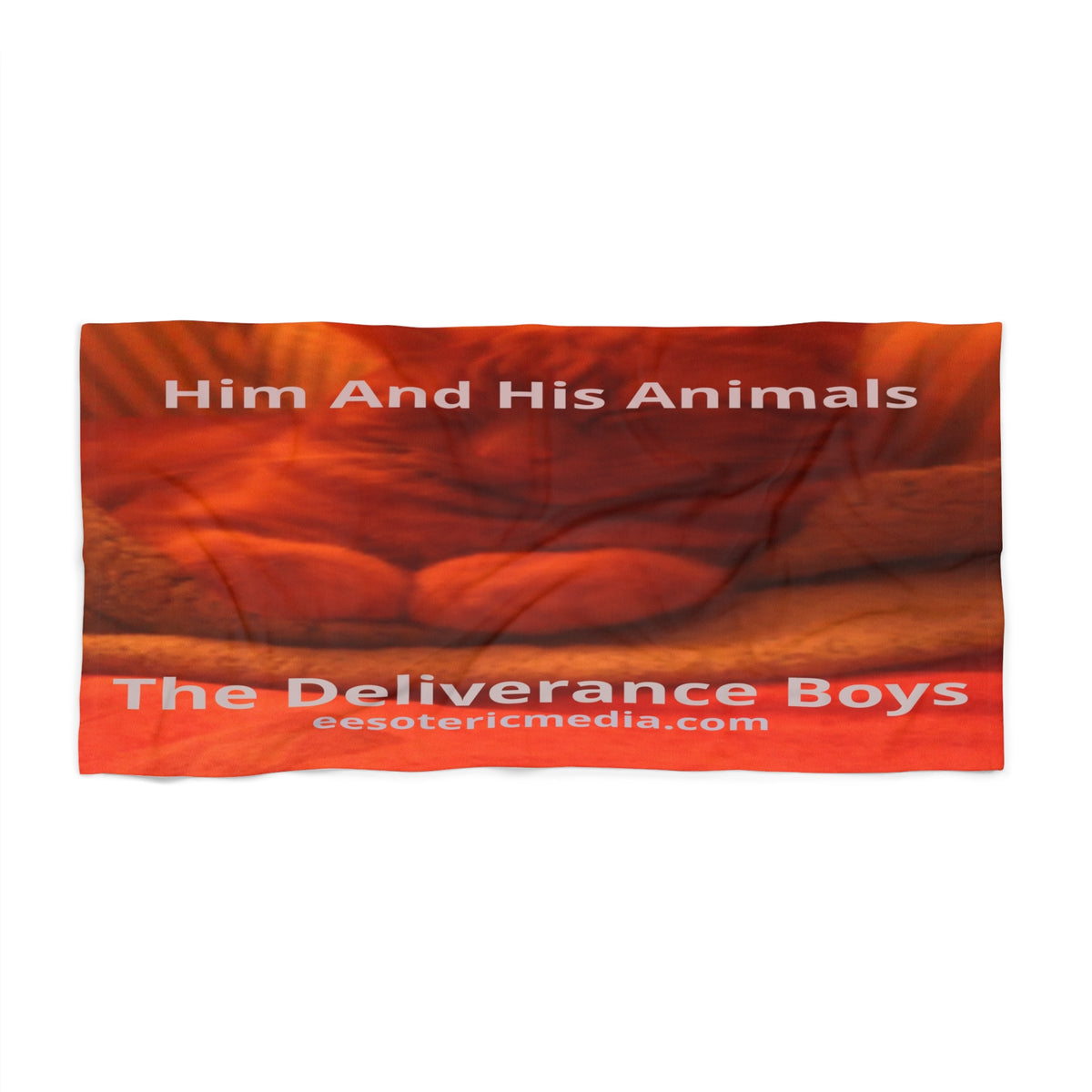 'Him And His Animals' (The Deliverance Boys) बिल्ली के रूपांकन वाला समुद्र तट का तौलिया 60"x30" (150cm x 75cm)