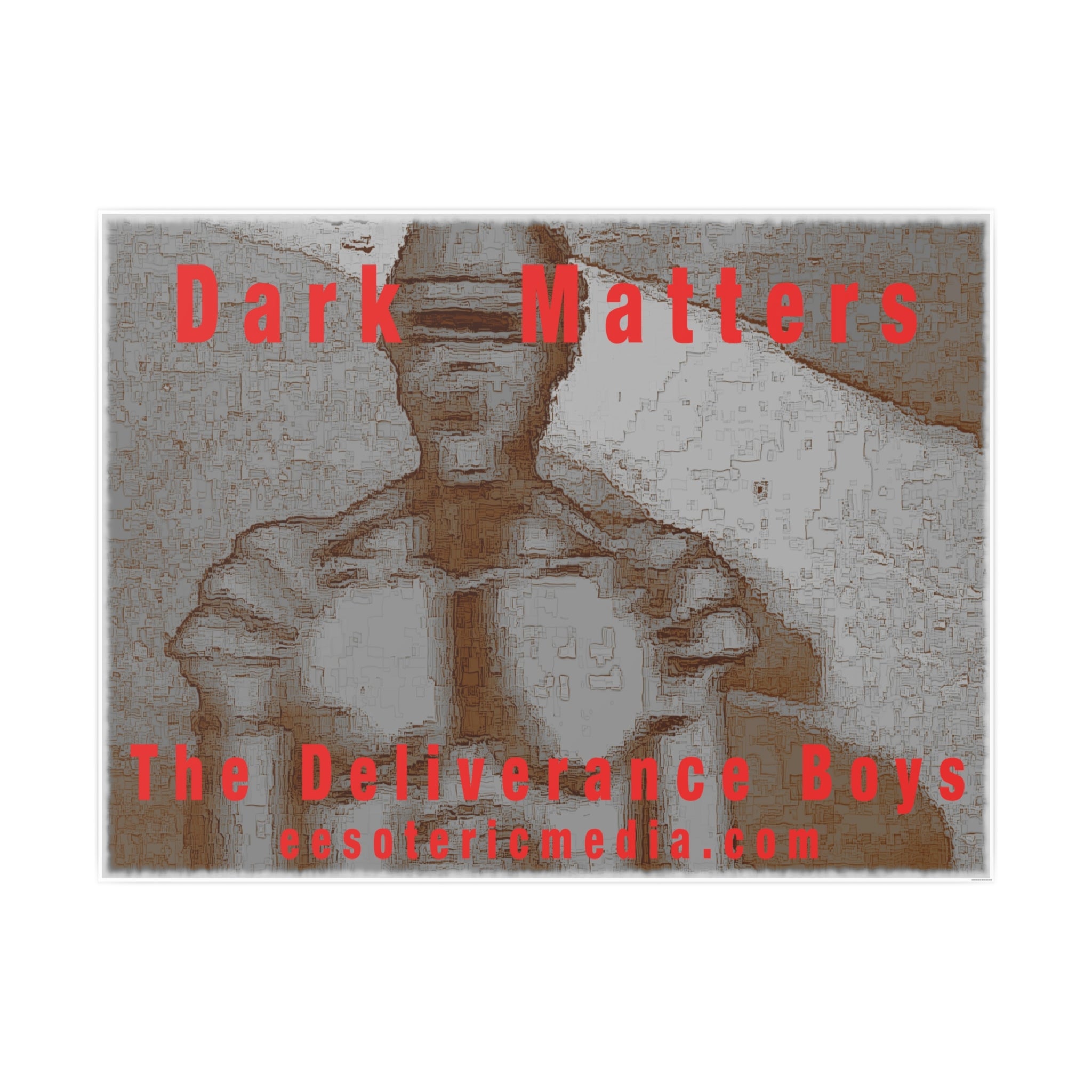 'Dark Matters' (The Deliverance Boys) Graphic Horizontal Sci-fi Retro Robot Satin Art Poster 48"x36" (120cm x 90cm)