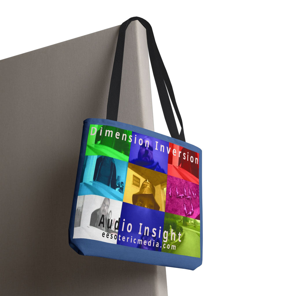 'Dimension Inversion' (Audio Insight) Bolsa Tote Gráfica de Arte de Collage Surrealista Colorido(45cm x 45cm)