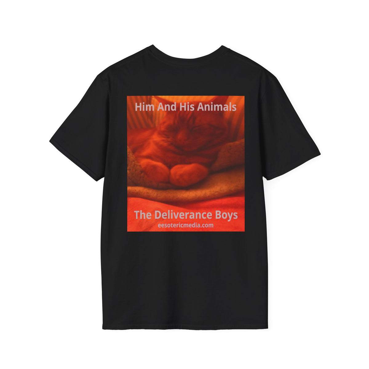 'Him And His Animals' (The Deliverance Boys) シュールな猫グラフィック ソフトスタイル Tシャツ