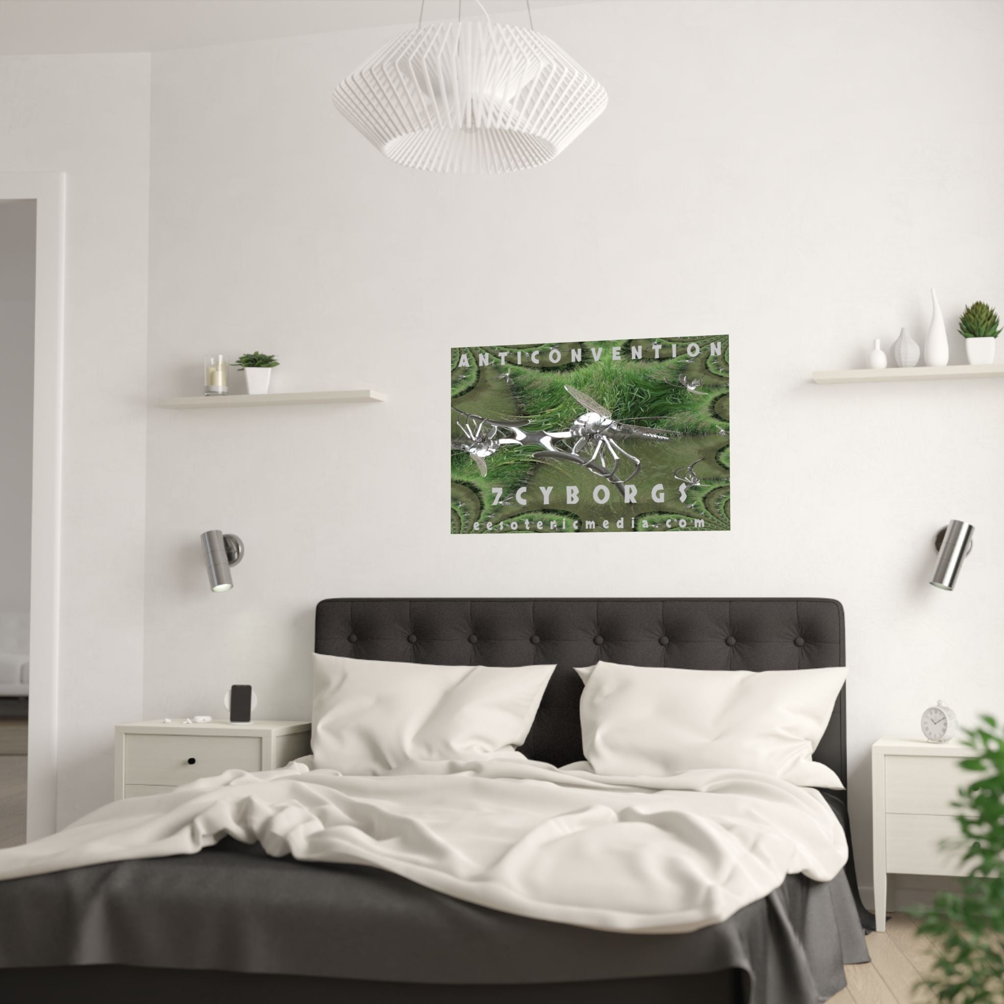 'Anticonvention' (7Cyborgs)  Cyber Dragonfly Sci‑Fi Horizontal Satin Art Poster 36"x24" (90cm x 60cm)