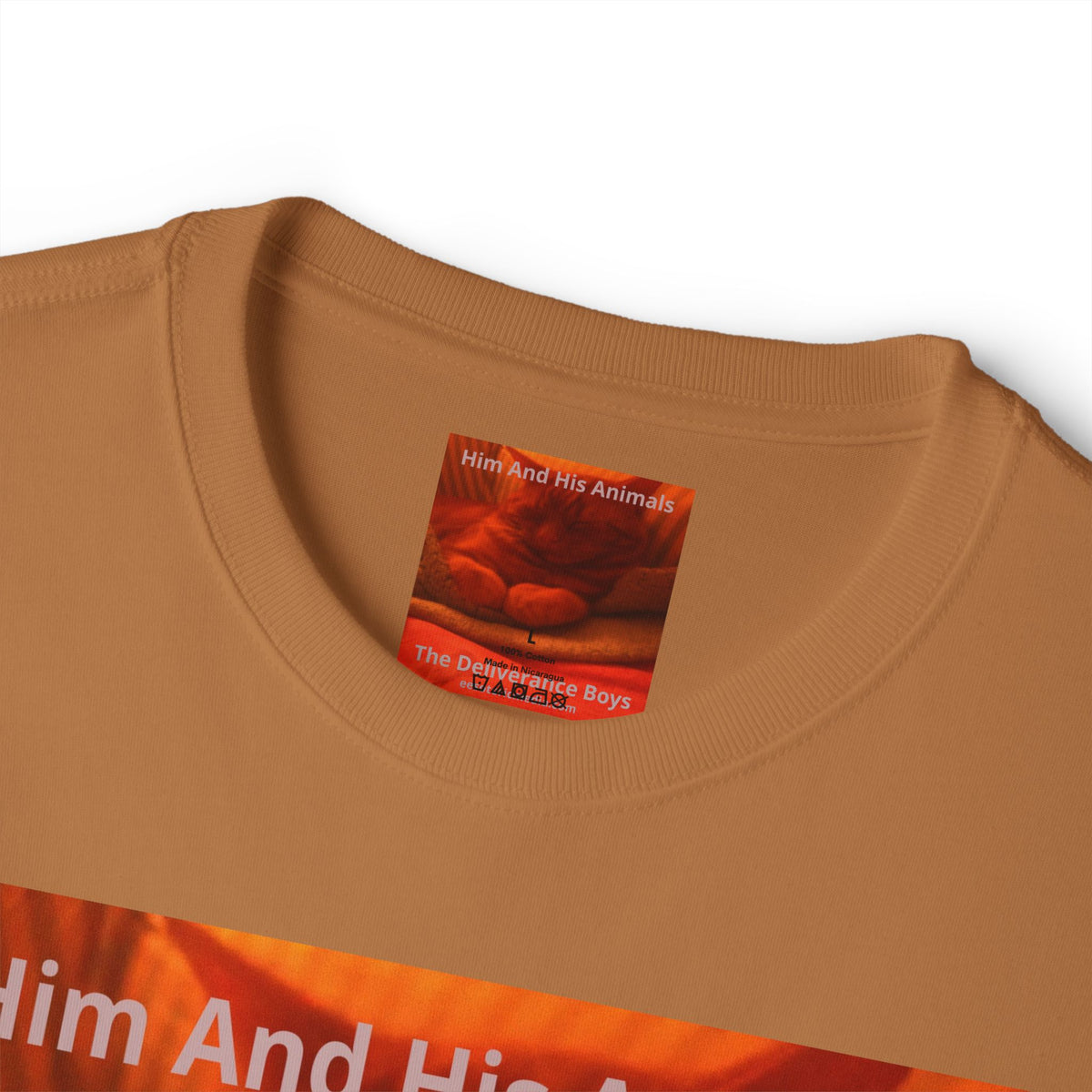T-shirt oversize à motif chat surréaliste « Him And His Animals » (The Deliverance Boys)