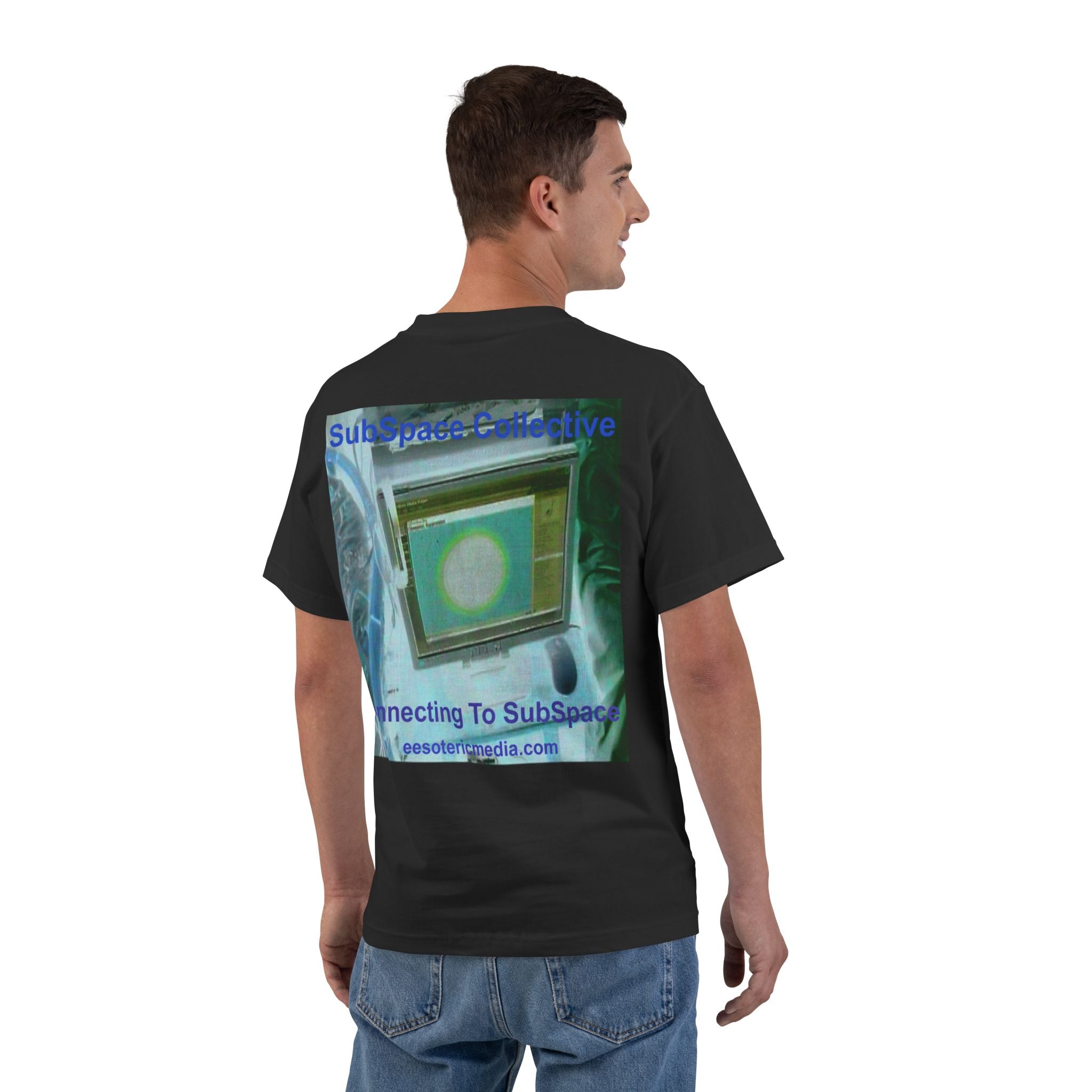 'Connecting To SubSpace' (SubSpace Collective) Graphic Retro Sci‑Fi Tech T-Shirt