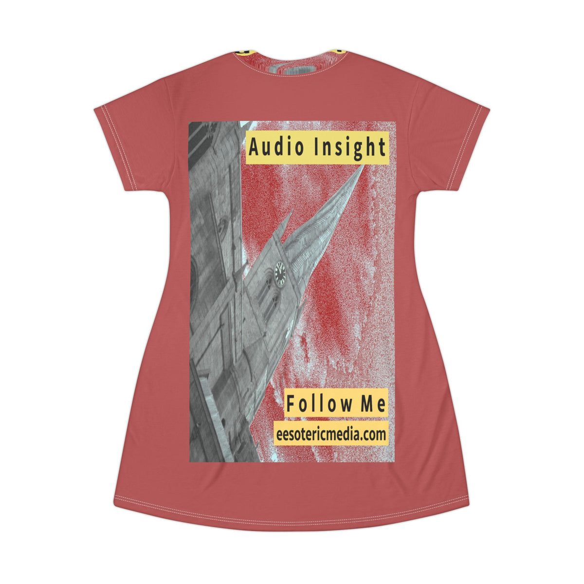 'Follow Me' (Audio Insight) Weathered Rocket-Shaped Spire Design T恤 Dress