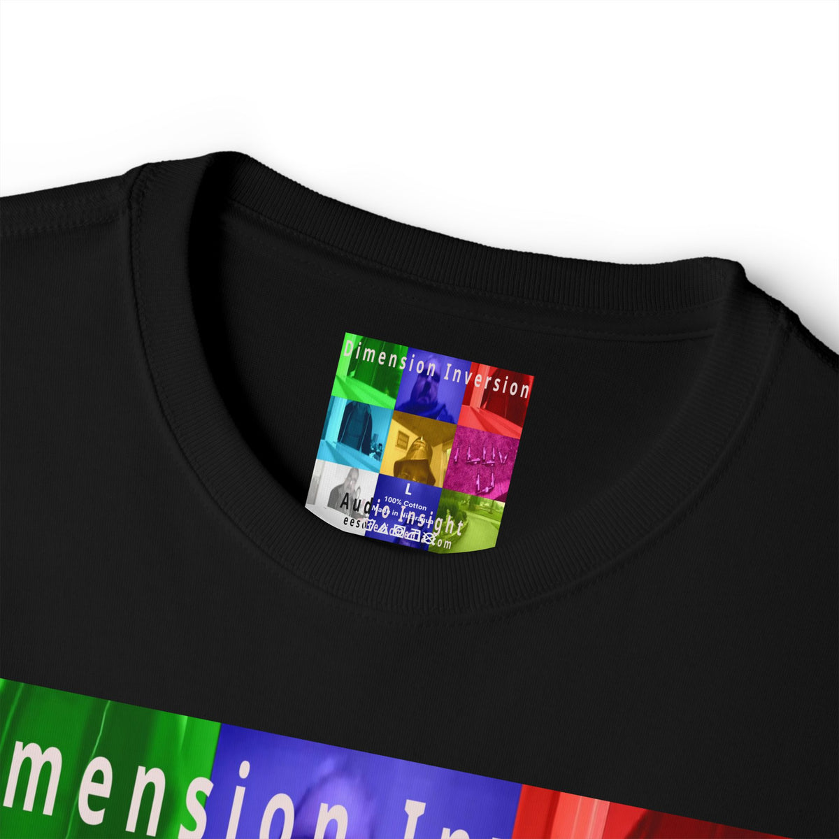 'Dimension Inversion' (Audio Insight) Colorful Surreal Collage Graphic Oversize Boxy T-Shirt