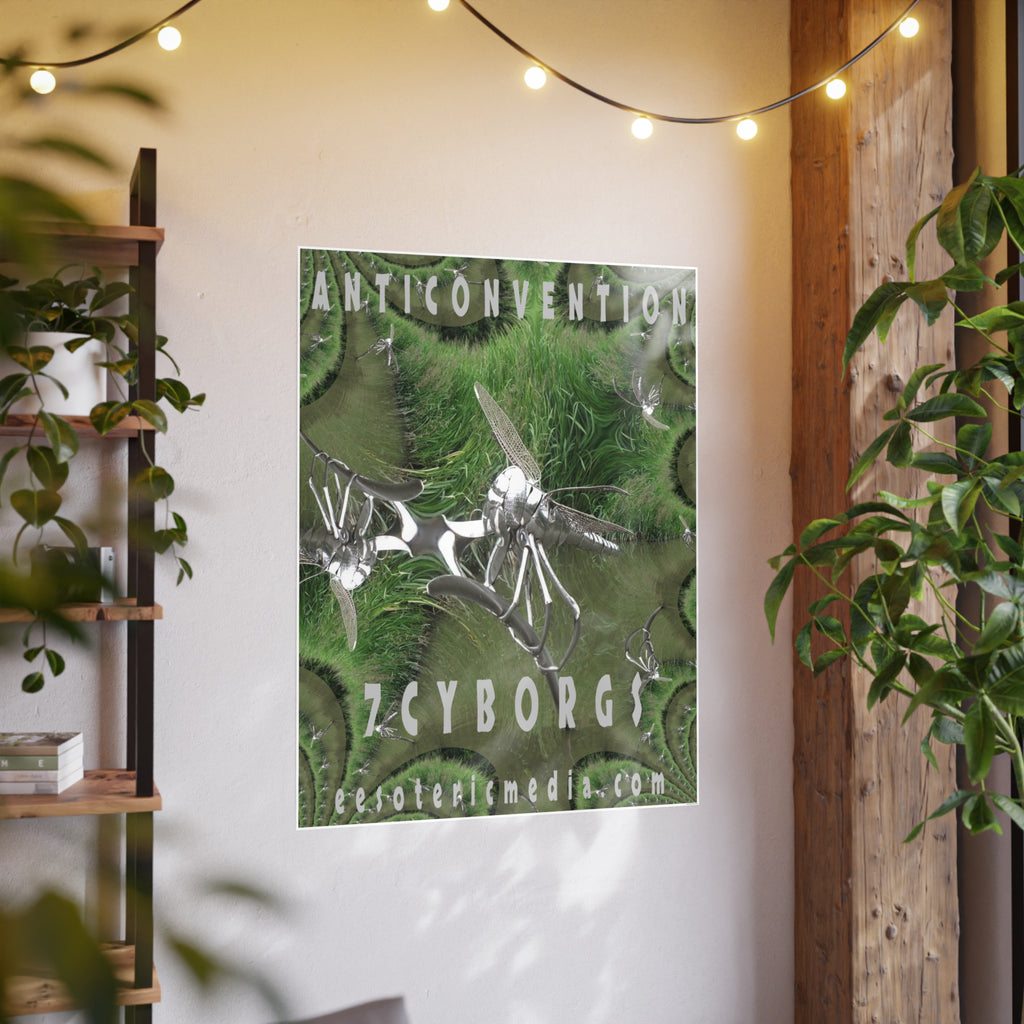 'Anticonvention' (7Cyborgs) Cyber Dragonfly Sci‑Fi Vertical Satin Art Poster 36"x48" (90cm x 120cm)