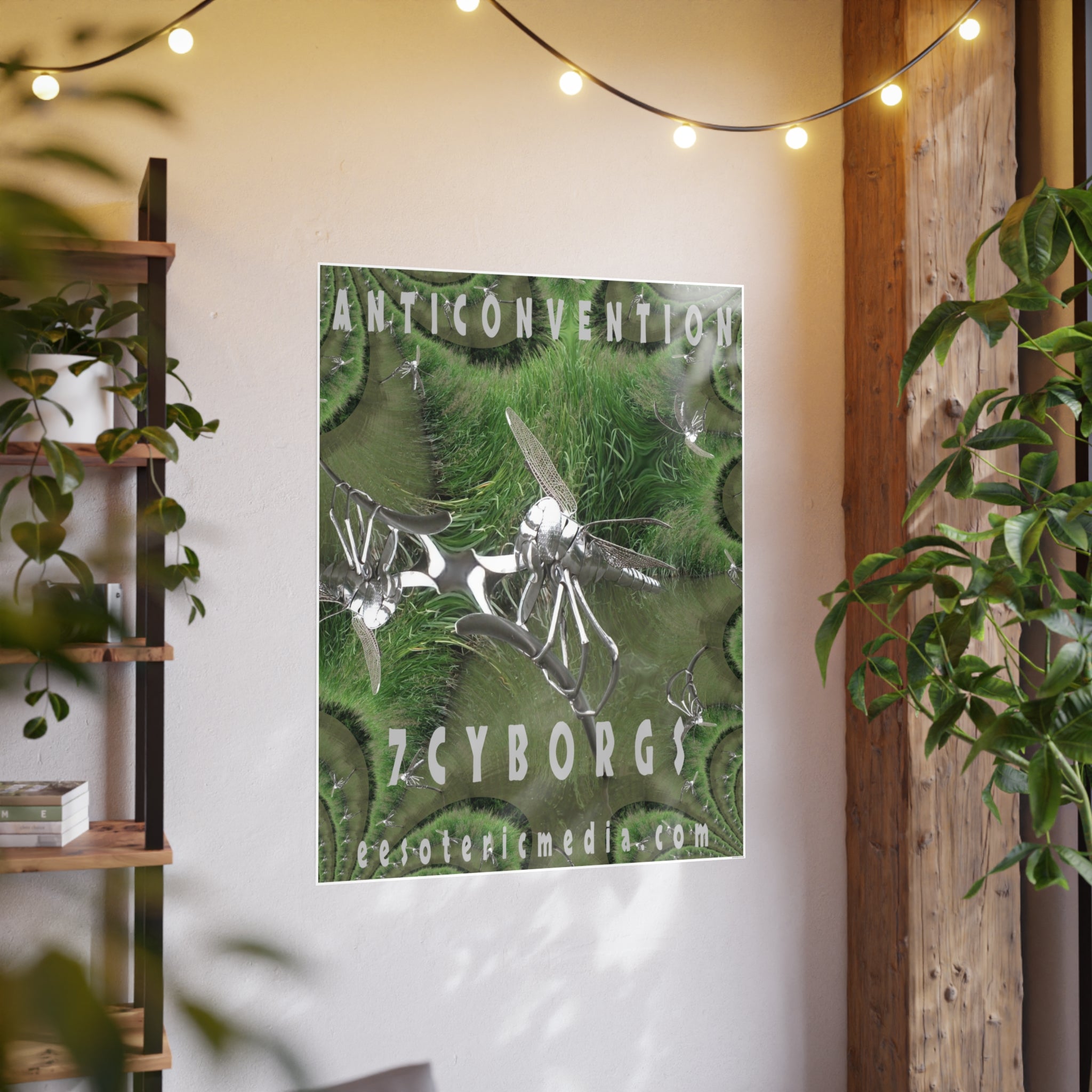 'Anticonvention' (7Cyborgs) Cyber Dragonfly Sci‑Fi Vertical Satin Art Poster 36"x48" (90cm x 120cm)