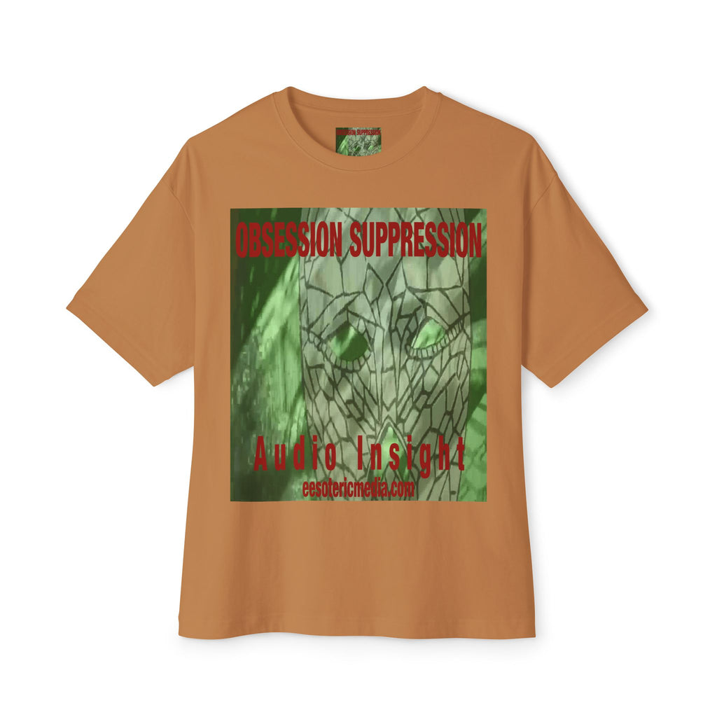 T-shirt oversize à coupe carrée avec motif tête de mort rétro science-fiction « Obsession Suppression » (Audio Insight)