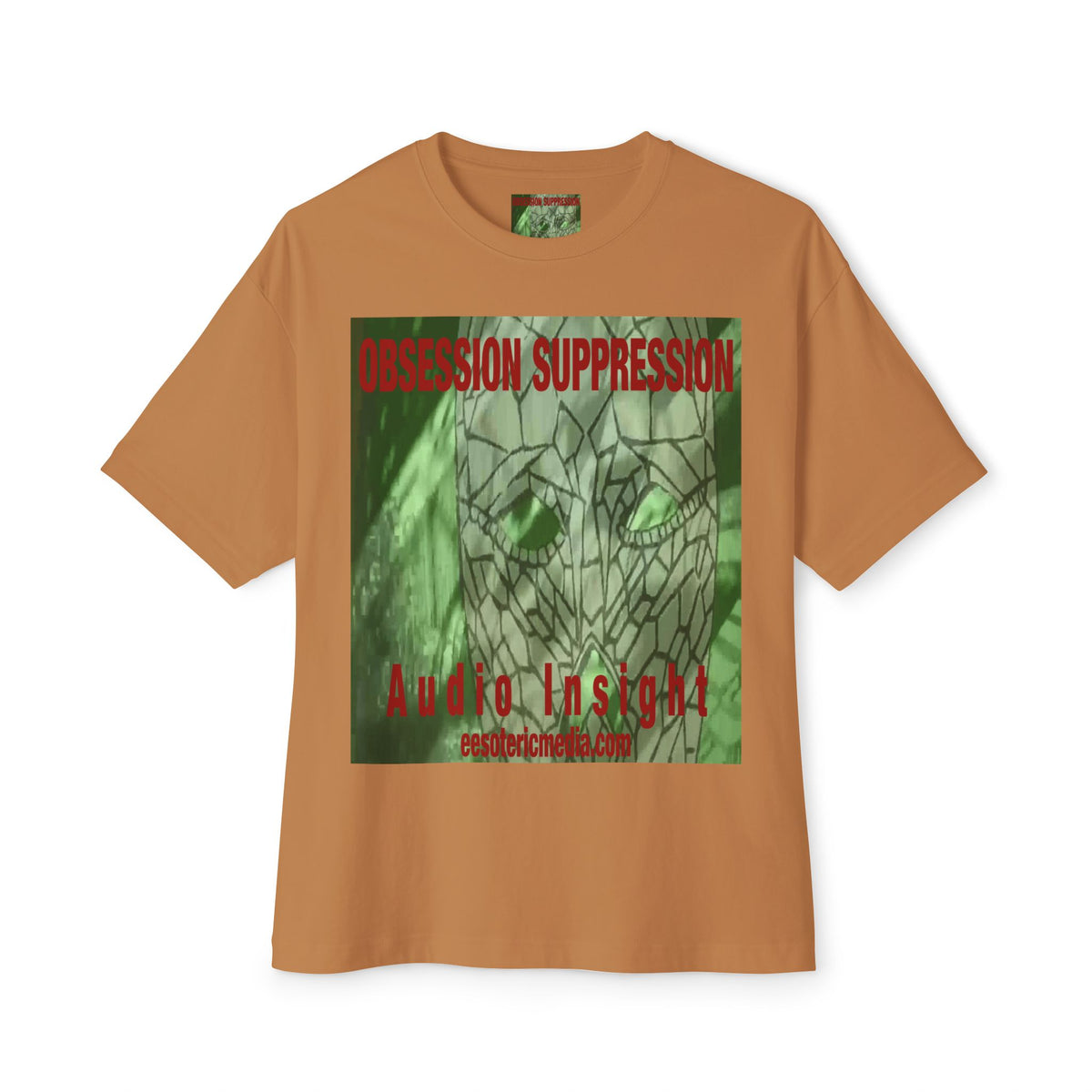 T-shirt oversize à coupe carrée avec motif tête de mort rétro science-fiction « Obsession Suppression » (Audio Insight)