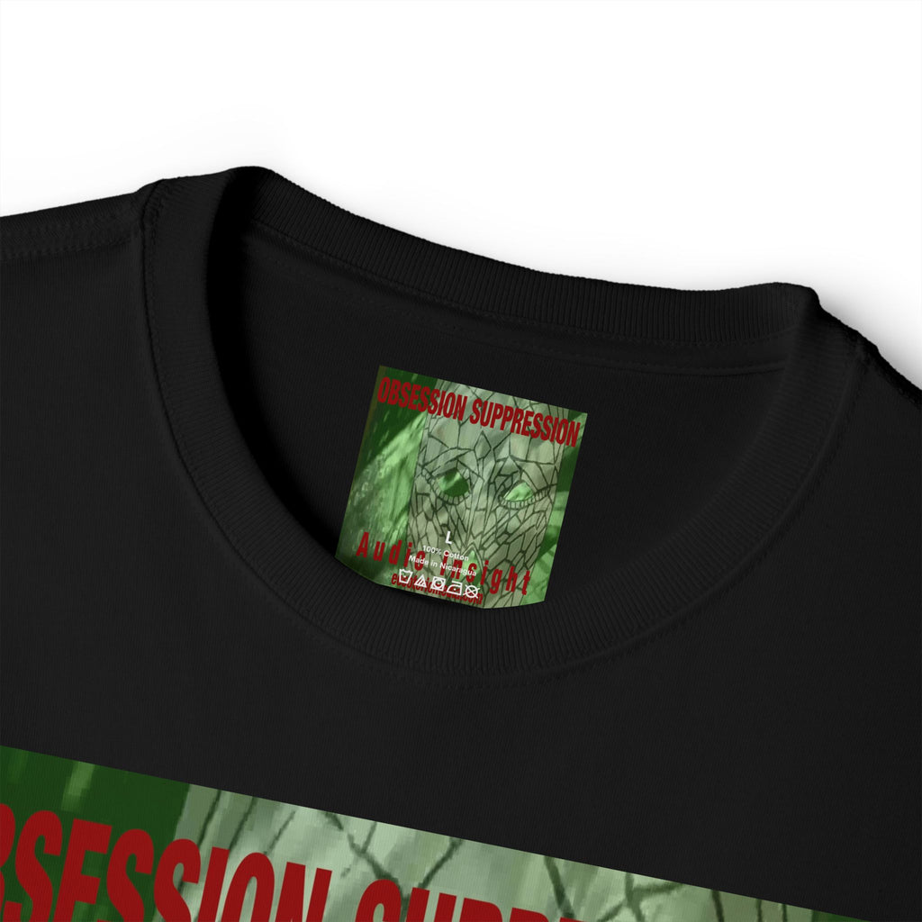T-shirt oversize à coupe carrée avec motif tête de mort rétro science-fiction « Obsession Suppression » (Audio Insight)