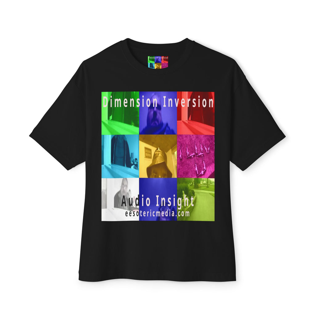 'Dimension Inversion' (Audio Insight) Colorful Surreal Collage Graphic Oversize Boxy T-Shirt