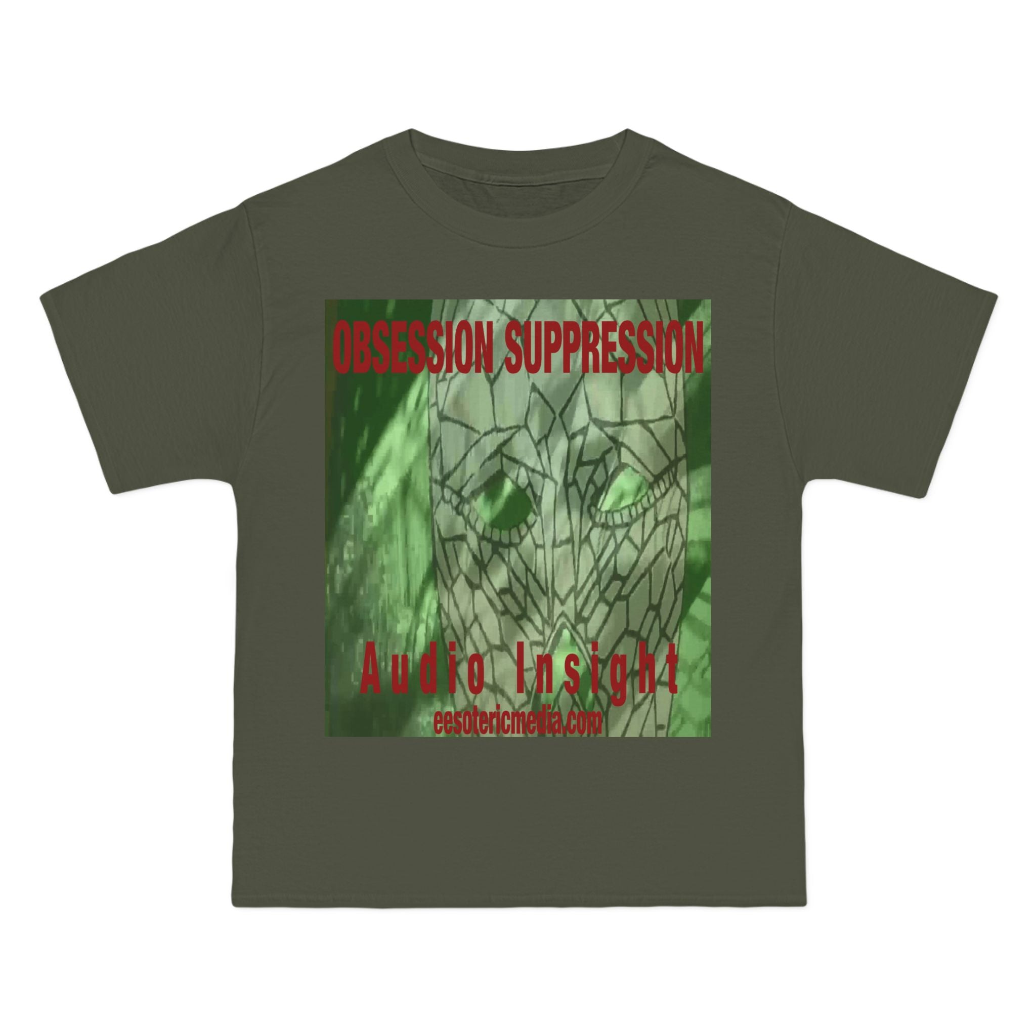 'Obsession Suppression' (Audio Insight) Green Retro Sci-fi Design Graphic Beefy T-Shirt
