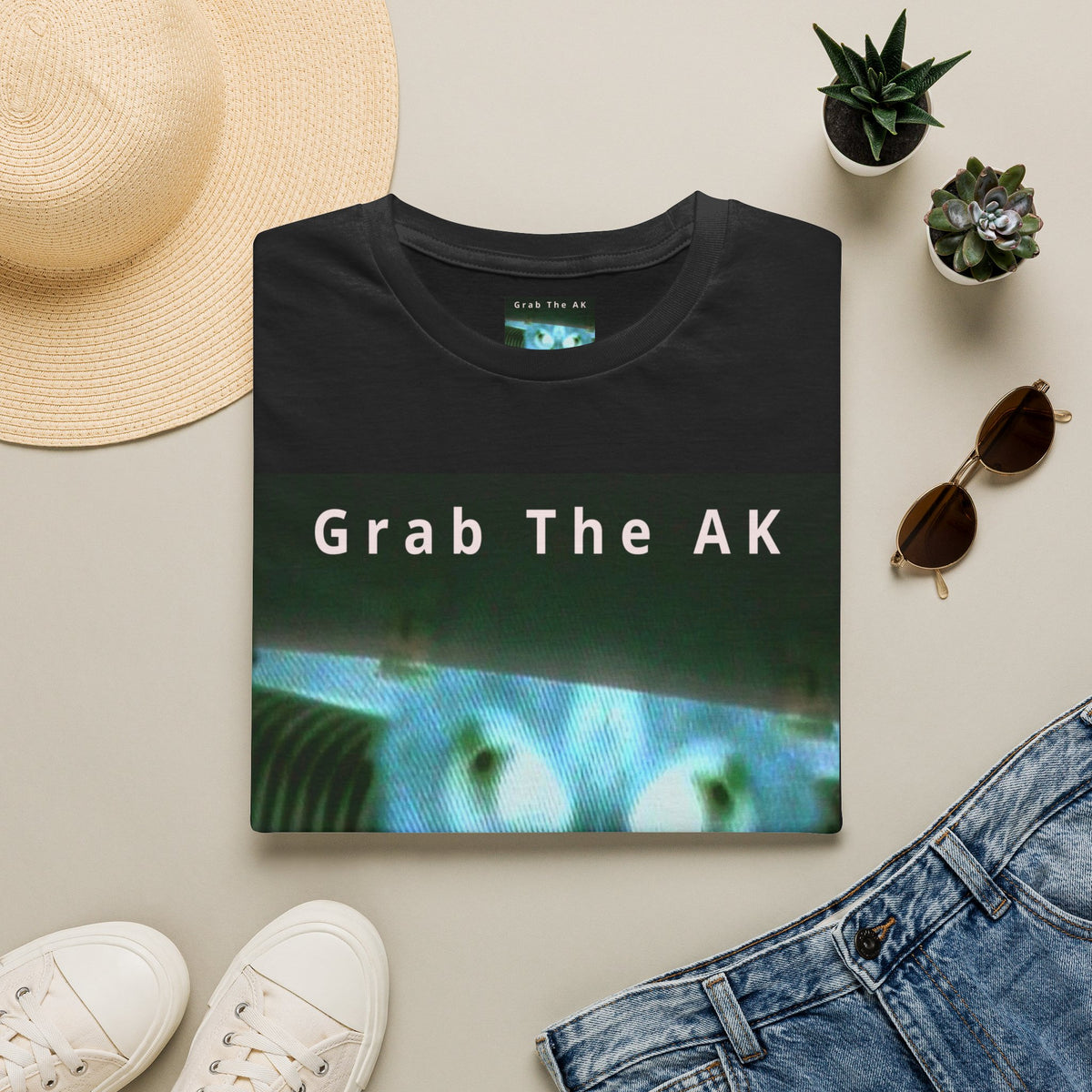 'Grab The AK' (Audio Insight) Sinister Surreal Digital Being Graphic Softstyle T-Shirt