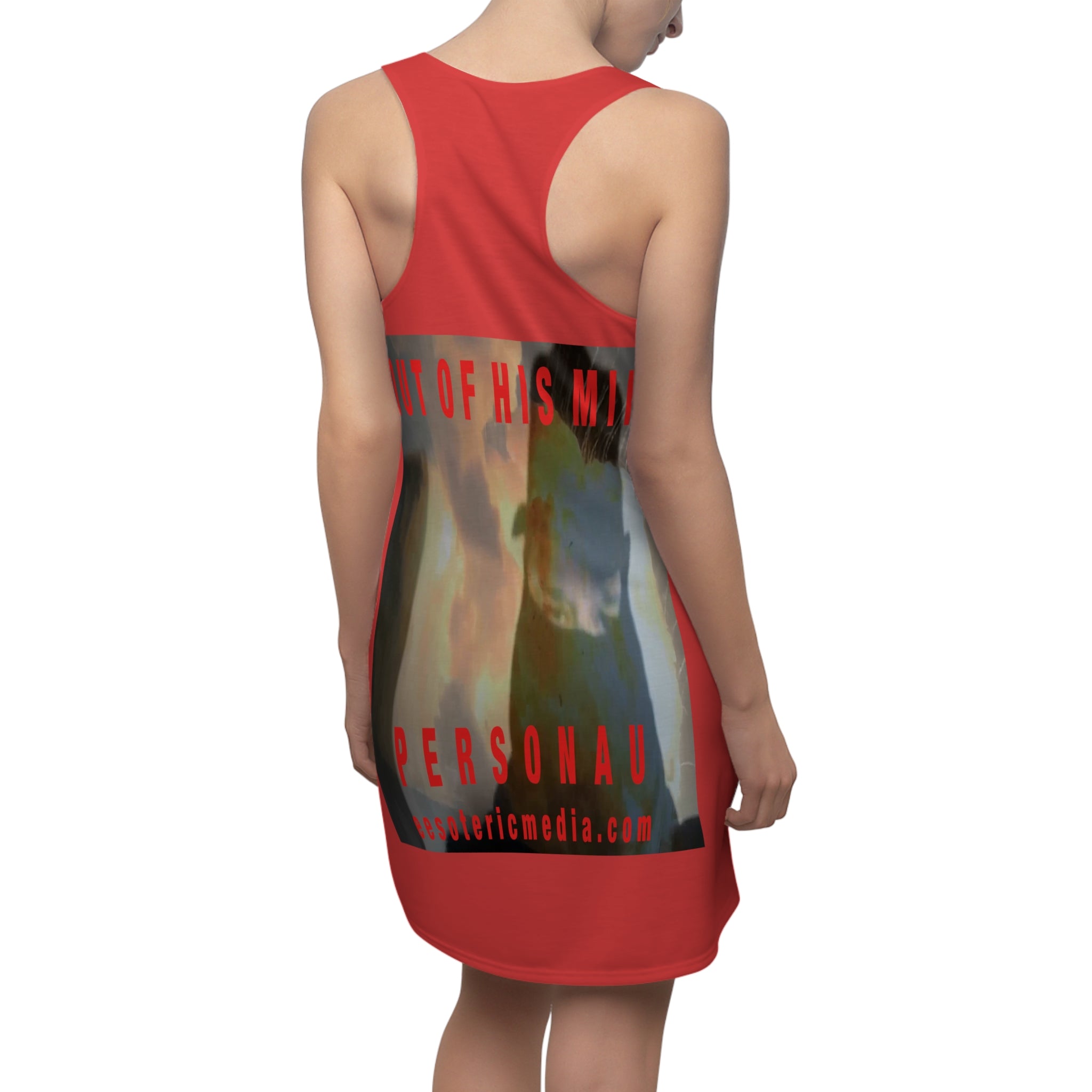 'Out Of His Mind' (PersonaU) Bold Red Graphic Racerback Dress
