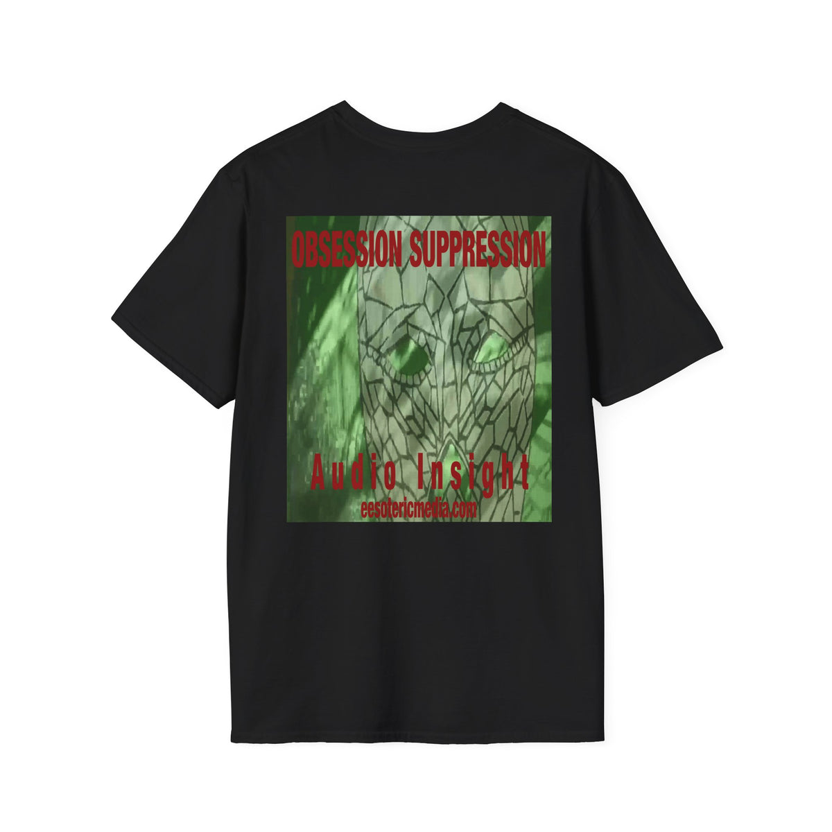 'Obsession Suppression' (Audio Insight) Camiseta Softstyle Gráfica de Calavera Retro de Ciencia Ficción