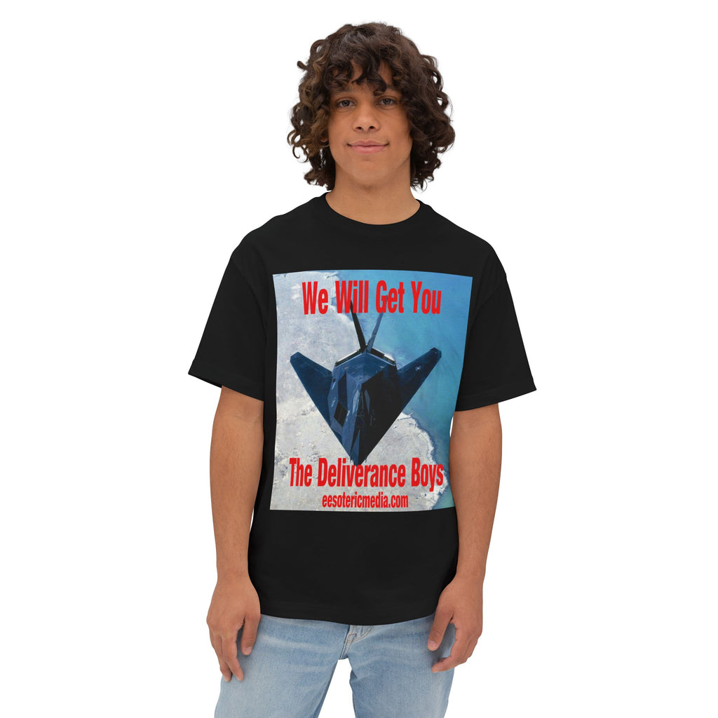 'We Will Get You' (The Deliverance Boys) Stealth Fighter Jet Oversize Graphic Tee