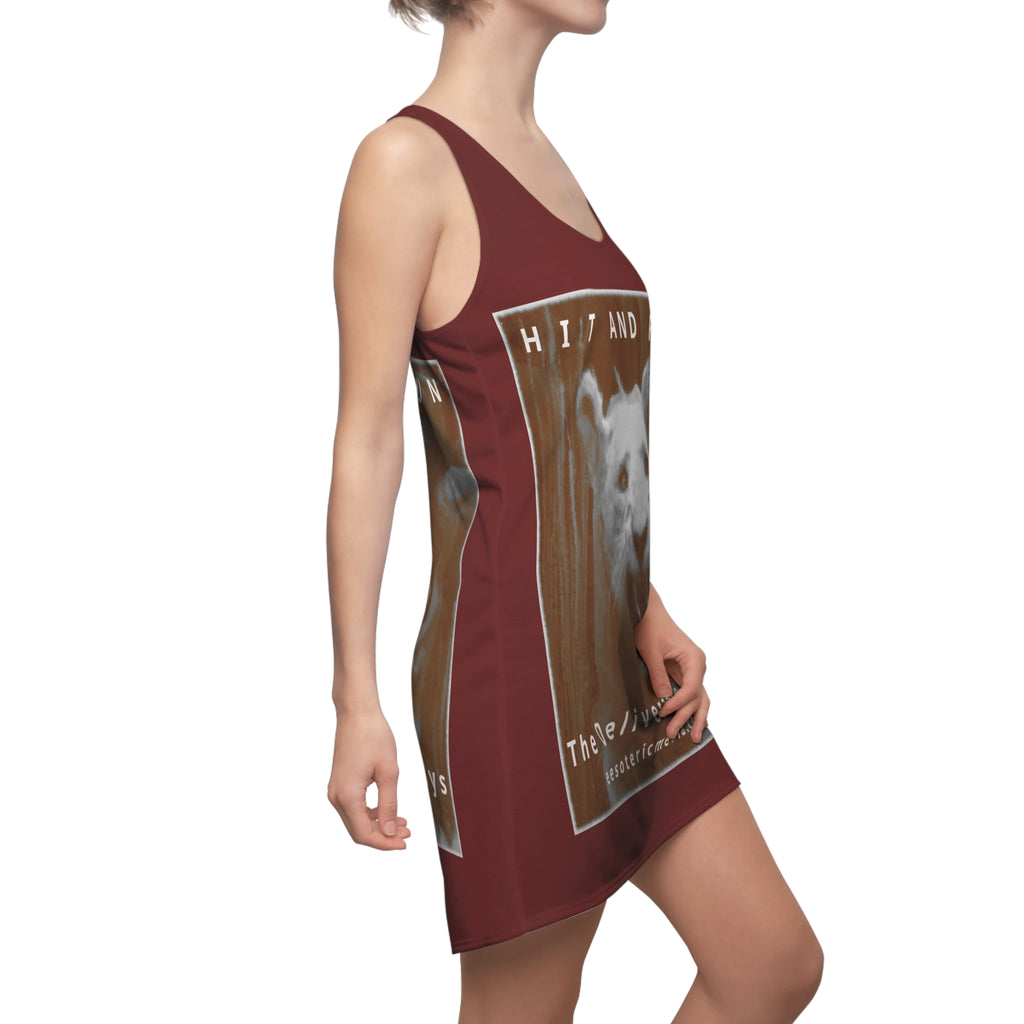 'Hit and Run' (The Deliverance Boys) White Lion Graphic Racerback Dress
