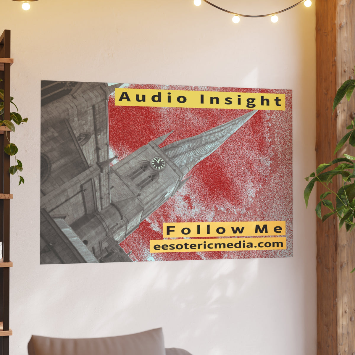 « Follow Me » (Audio Insight) Impression artistique représentant une flèche en forme de fusée patinée (grand format), 150 × 100 cm