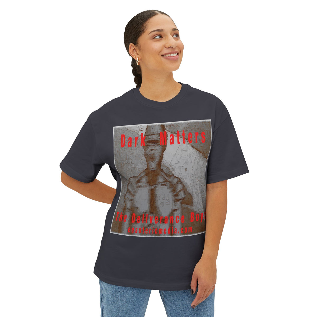 'Dark Matters' (The Deliverance Boys) Retro Sci-Fi Robot Graphic Oversize Boxy T-Shirt