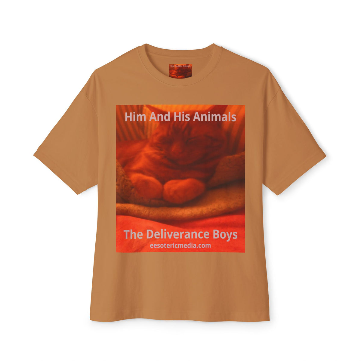 T-shirt oversize à motif chat surréaliste « Him And His Animals » (The Deliverance Boys)