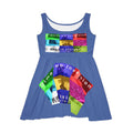 'Dimension Inversion' (Audio Insight) Colorful Surreal Collage Graphic Skater Dress