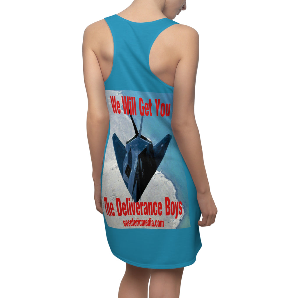 'We Will Get You'  (The Deliverance Boys) Stealth Jet Graphic Racerback Dress