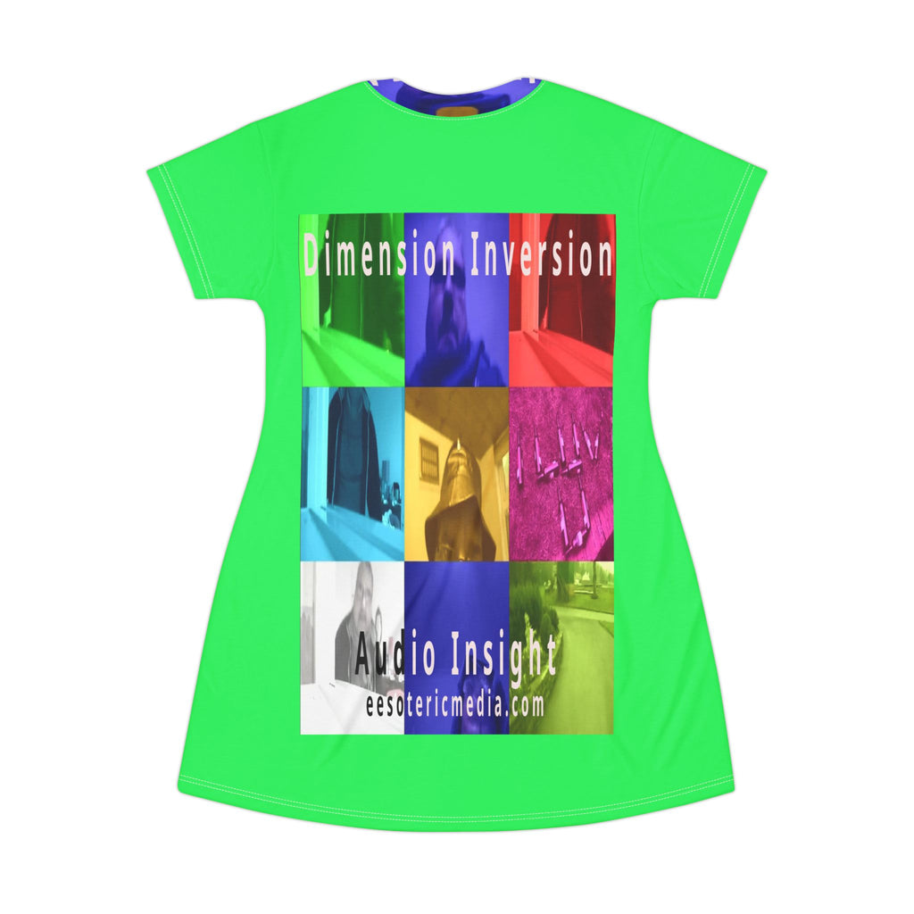 'Dimension Inversion' (Audio Insight) Colorful Surreal Collage Graphic T-Dress