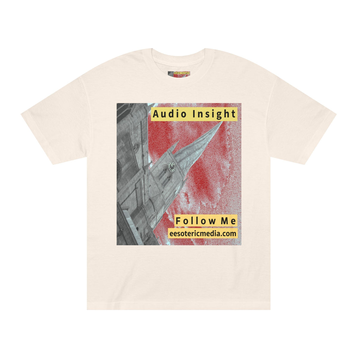 'Follow Me' (Audio Insight) Camiseta de Corte Clásico de Diseño de Aguja en Forma de Cohete Desgastada
