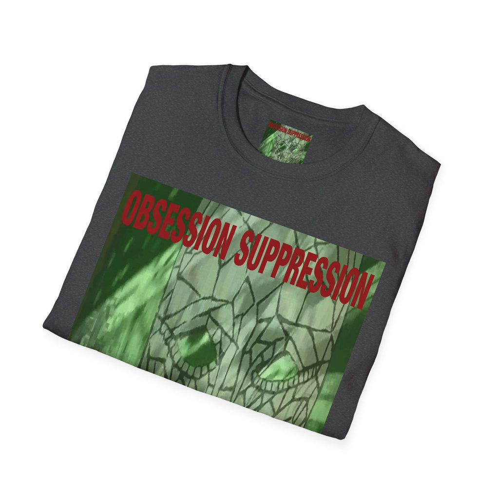 'Obsession Suppression' (Audio Insight) Camiseta Softstyle Gráfica de Calavera Retro de Ciencia Ficción