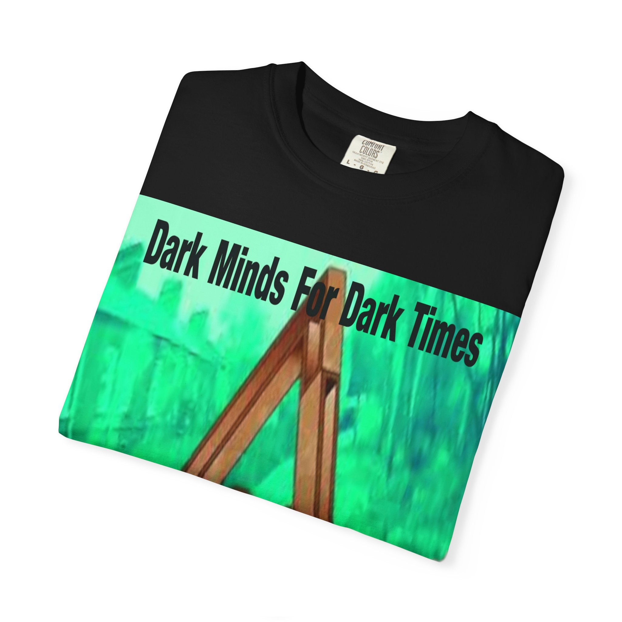 'Dark Minds For Dark Times' (Audio Insight) Futuristic Graphic Unisex Garment-Dyed T-Shirt
