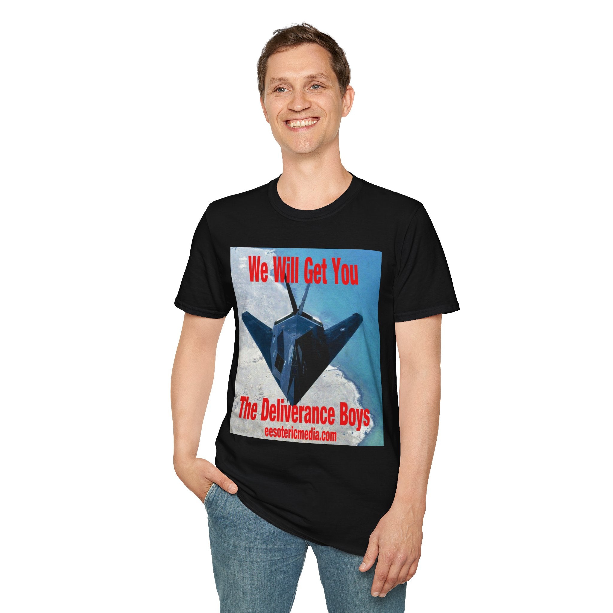 'We Will Get You'  (The Deliverance Boys) Stealth Fighter Jet Lightweight Graphic Tee