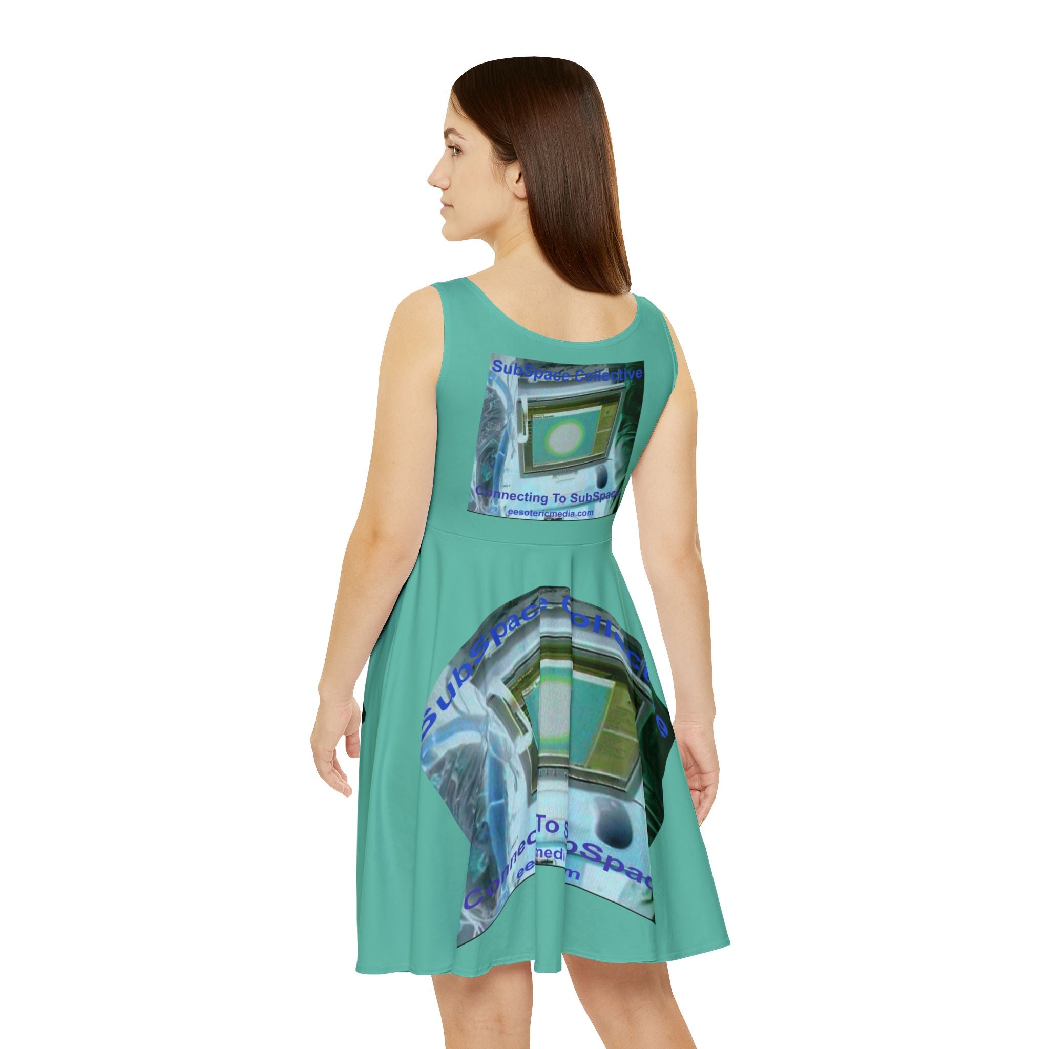 'Connecting To SubSpace' (SubSpace Collective) Retro TV Graphic Skater Dress